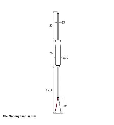 Kerntemperaturfühler PT1000 mit Handgriff lebensmittelecht