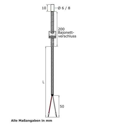 Bajonettfühler mit planer Messspitze - PT100