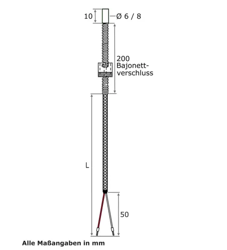 PT100 Bajonettfühler mit planer Messspitze