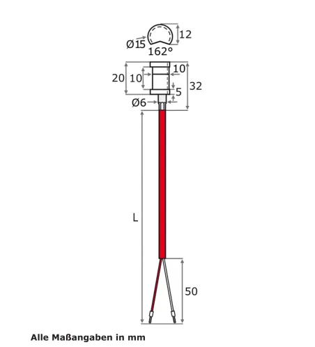 NTC 10kOhm Rohranlegefühler mit Silikon-Leitung