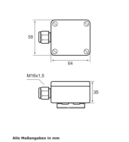 Rohranlegefühler mit Gehäuse IP65