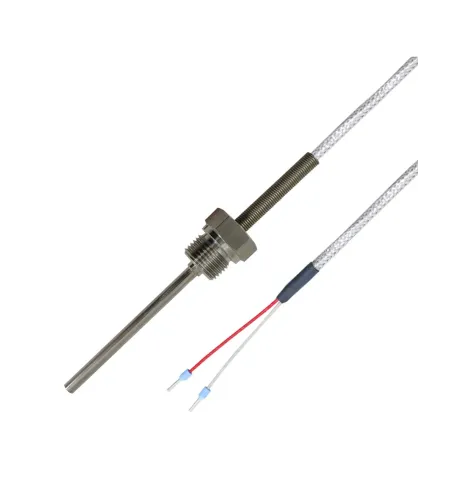 Einschraubfühler G1/2 Zoll bis 400 °C und Pt100 Glasseide-Leitung