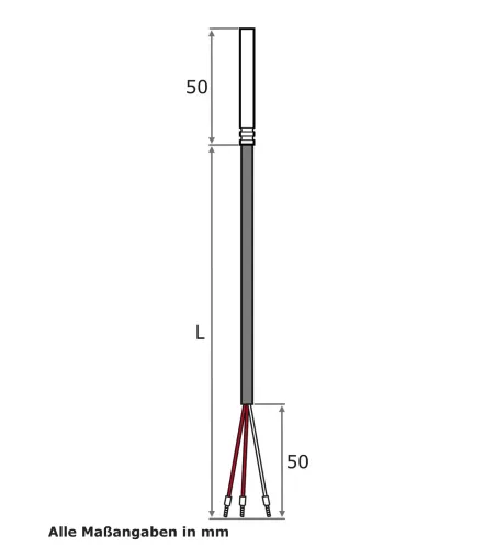PT100 temperaturfühler 3-Leiter Anschluss PVC-Leitung