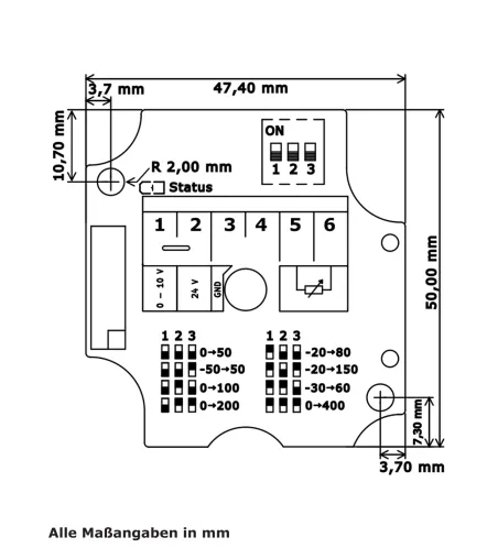 Messumformer, Platine, TMax 180 °C, 0-10 V