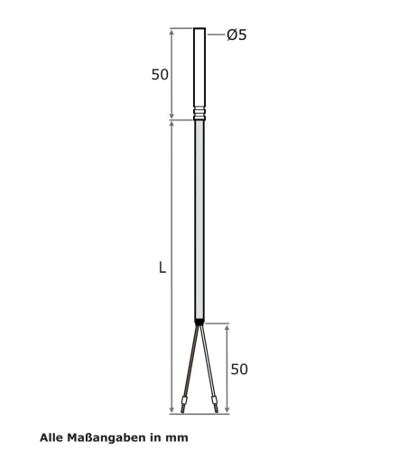 PT1000 Temperatufühler wasserdicht mit PUR-Leitung 