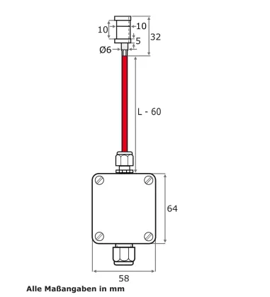 Messumformer, Silikon-Leitung, TMax 200 °C, 0-10 V, 2 Meter
