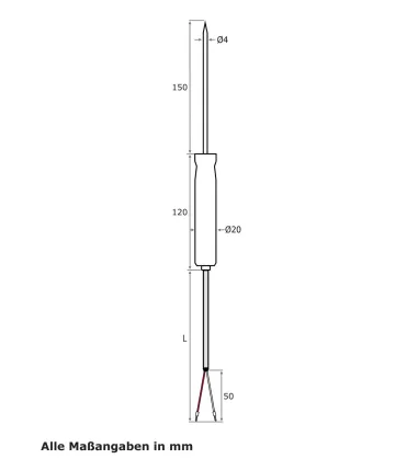 Temperaturfühler für Lebensmittel / Kerntemperaturfühler (PT100)