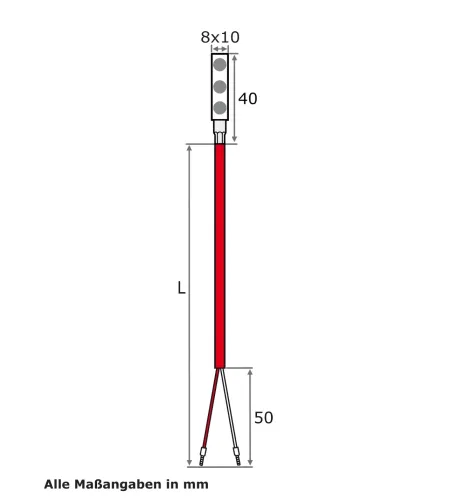 Magnet-Oberflächenfühler, Silikon-Leitung, TMax 180 °C, NTC 10 kOhm...